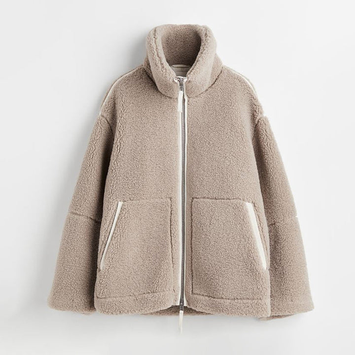 Teddy Fleecejacka - Zip-Up - Hög krage - Teddyjacka - Fleecejacka för damer