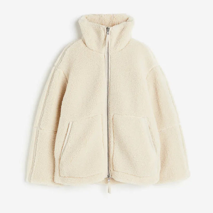 Teddy Fleecejacka - Zip-Up - Hög krage - Teddyjacka - Fleecejacka för damer