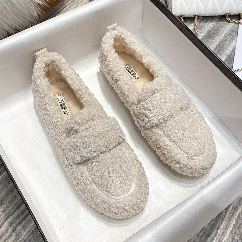 Teddy Loafers – Mjuka, pälsklädda slip-on-loafers för dam