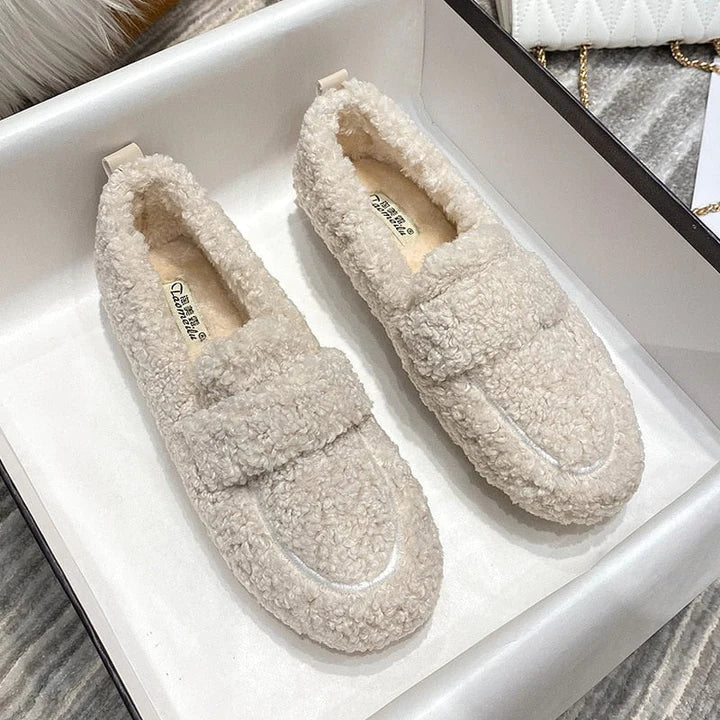Teddy Loafers | Slip-On | Non-Slip | Päls Loafers | Loafers för kvinnor