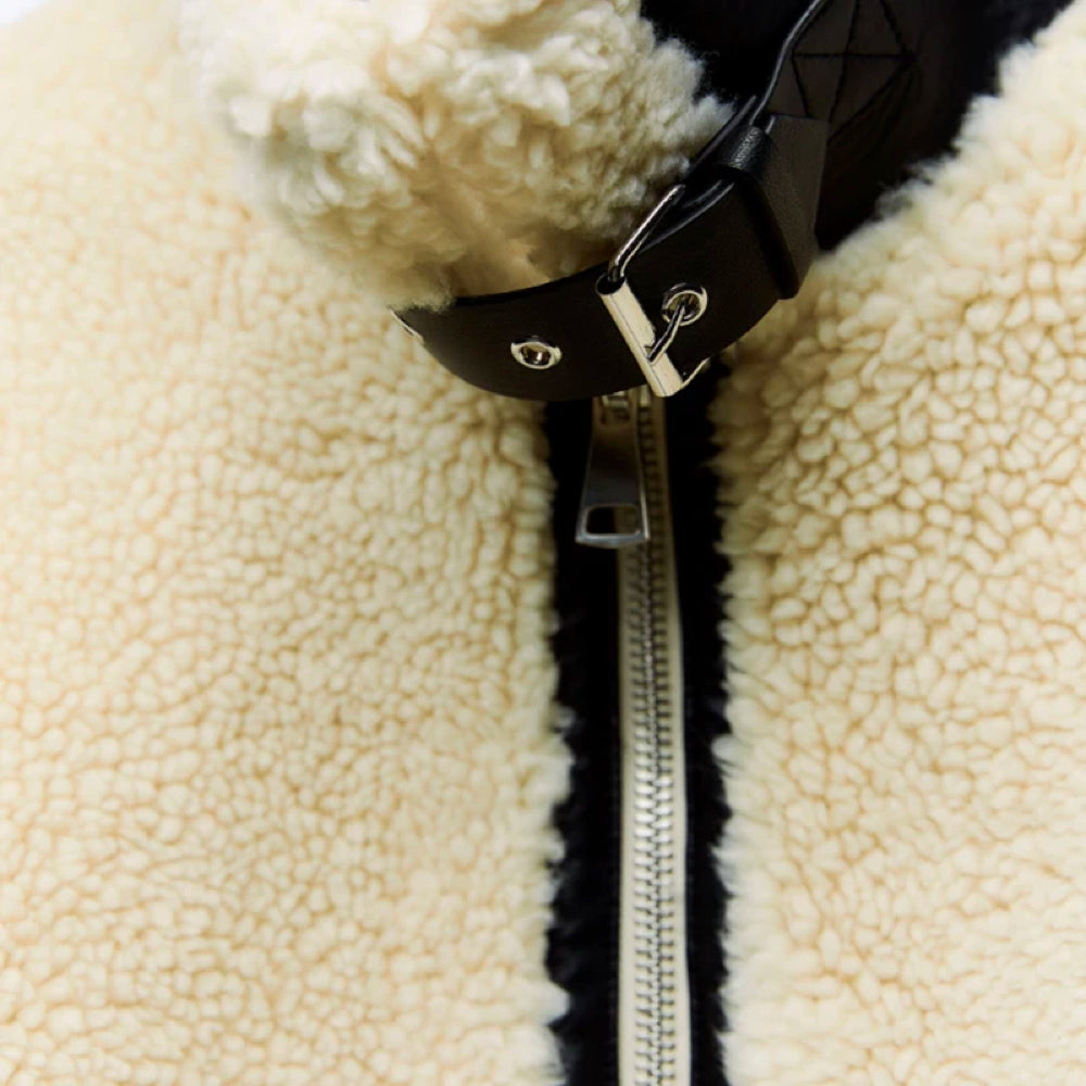 Teddyjacka - Oversized - Biker - Fuskpälsjacka - Vinterjacka