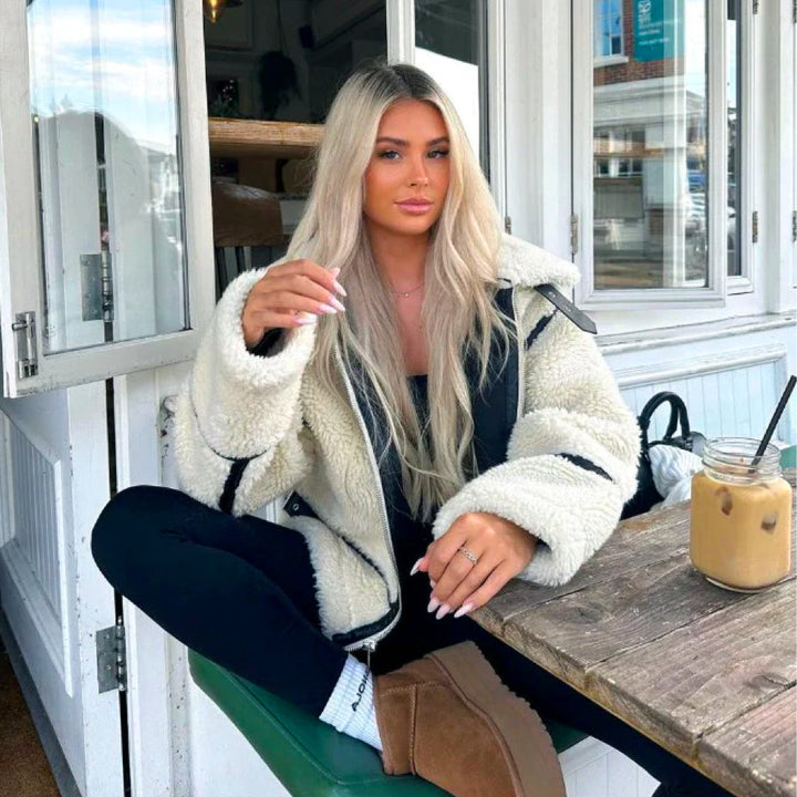 Teddyjacka - Oversized - Biker - Fuskpälsjacka - Vinterjacka