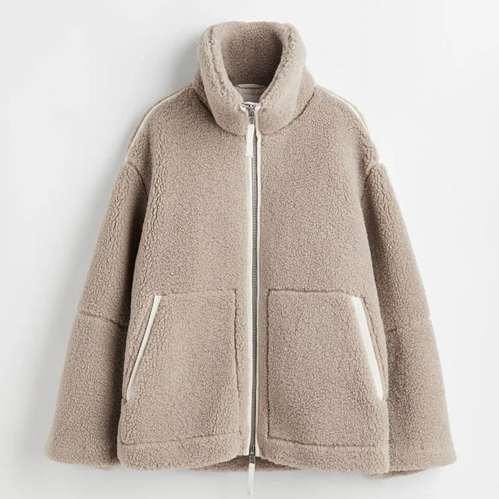 Teddyjacka | Varm | Oversized | Teddy Fleecejacka | Vinterjacka för kvinnor