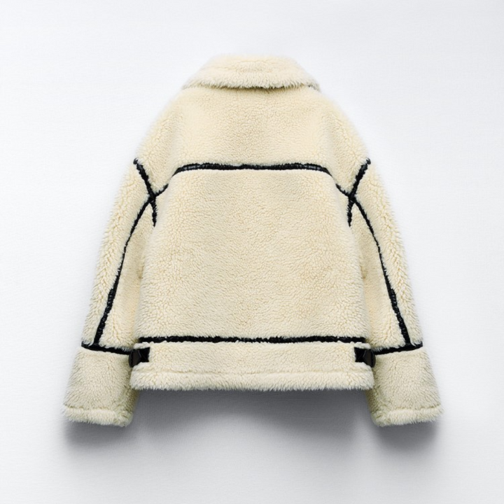 Teddyjacka | Vit | Fleece | Faux Fur Coat | Vinterjackor och -kappor för damer