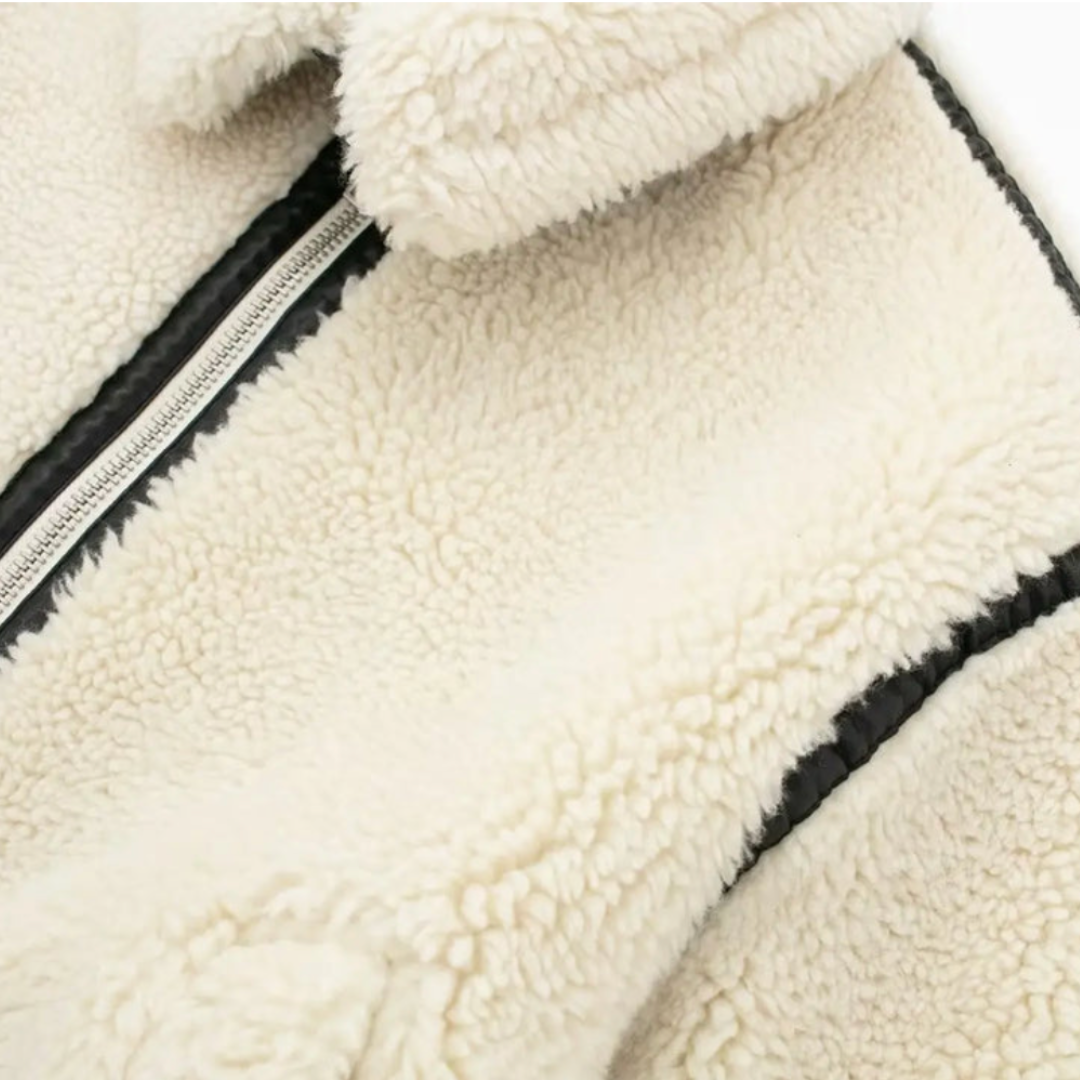 Teddyjacka | Vit | Fleece | Faux Fur Coat | Vinterjackor och -kappor för damer