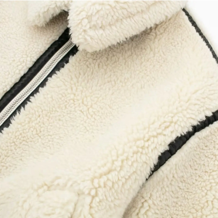 Teddyjacka | Vit | Fleece | Faux Fur Coat | Vinterjackor och -kappor för damer