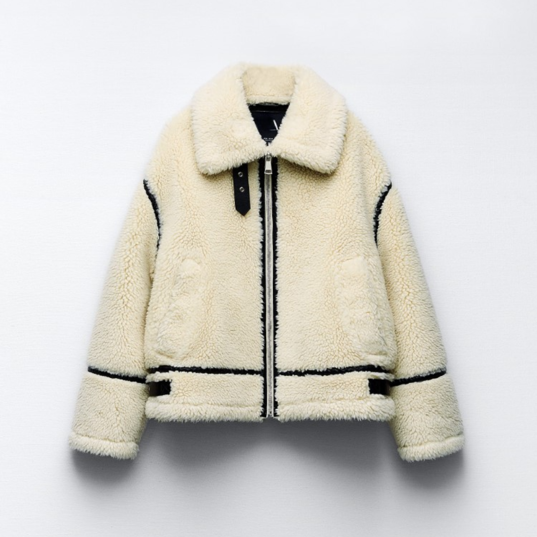 Teddyjacka | Vit | Fleece | Faux Fur Coat | Vinterjackor och -kappor för damer