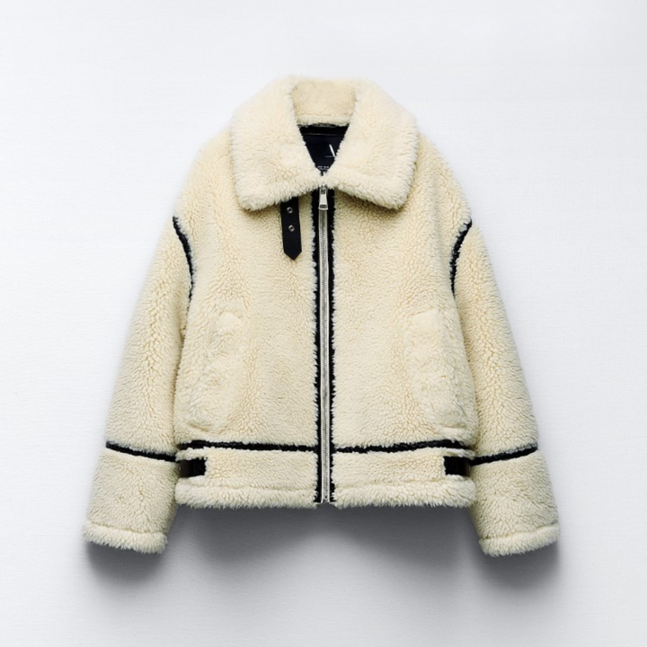 Teddyjacka | Vit | Fleece | Faux Fur Coat | Vinterjackor och -kappor för damer