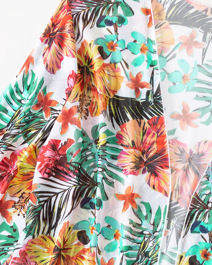 Tredelat tropiskt blommigt bikiniset - Dixie