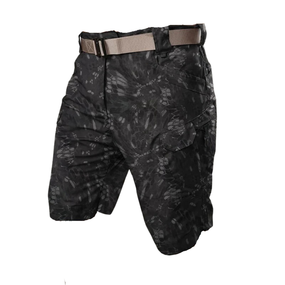 Herr Outdoorshorts med 6 fickor med dragkedjor - FlexTrek Cargo Shorts