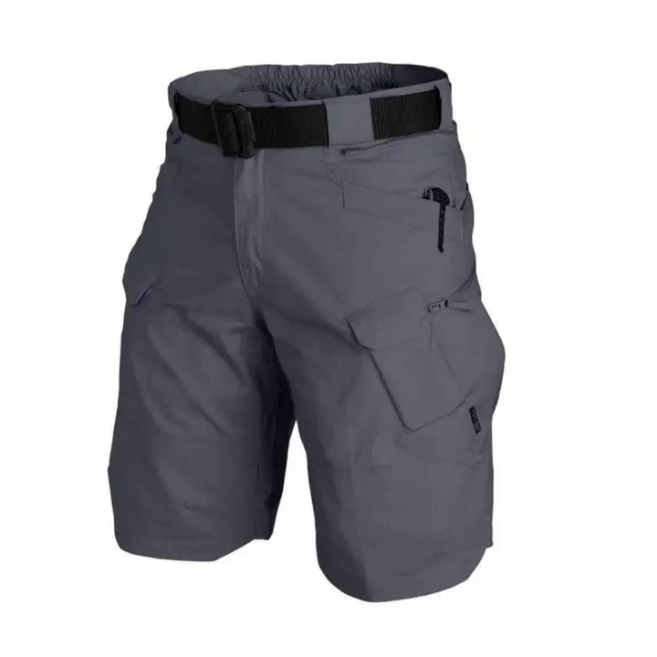 Herr Outdoorshorts med 6 fickor med dragkedjor - FlexTrek Cargo Shorts