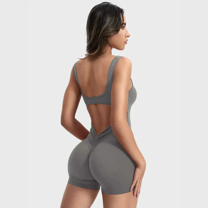 Träningsoverall - Ärmlös - Scrunch Bum - Shortsoverall - Jumpsuit Fitness Wear