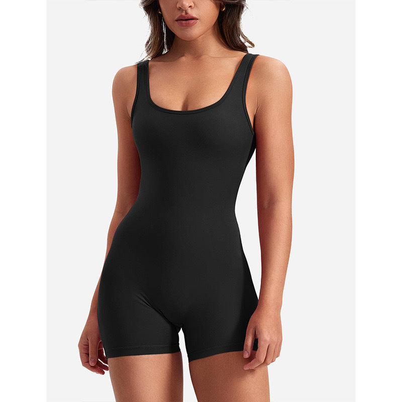 Träningsoverall - Ärmlös - Scrunch Bum - Shortsoverall - Jumpsuit Fitness Wear