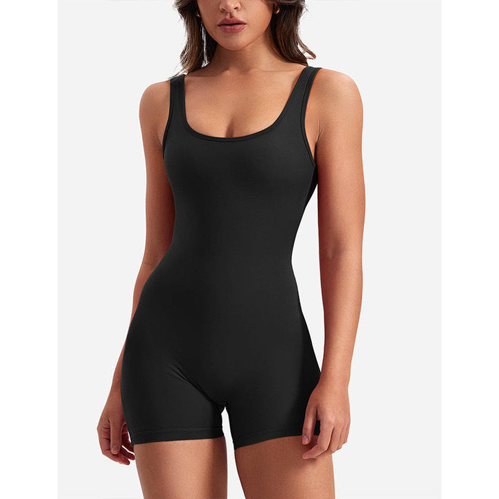 Träningsoverall - Ärmlös - Scrunch Bum - Shortsoverall - Jumpsuit Fitness Wear