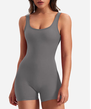 Träningsoverall - Ärmlös - Scrunch Bum - Shortsoverall - Jumpsuit Fitness Wear