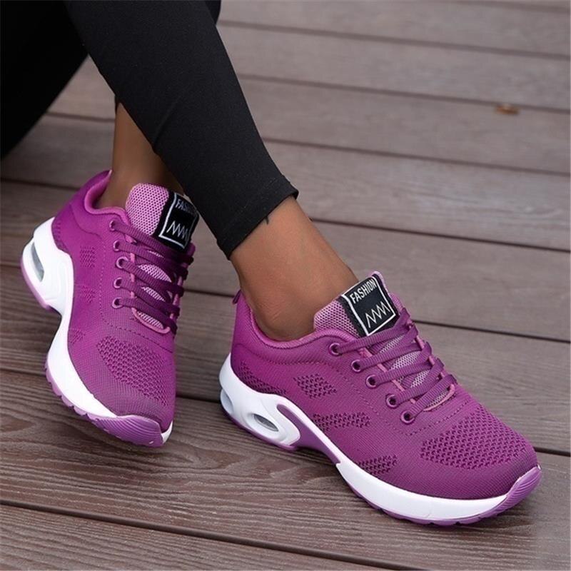 Träningsskor för damer - Snörning - Stöd för hålfoten - Ortopediska skor - Sneakers för damer