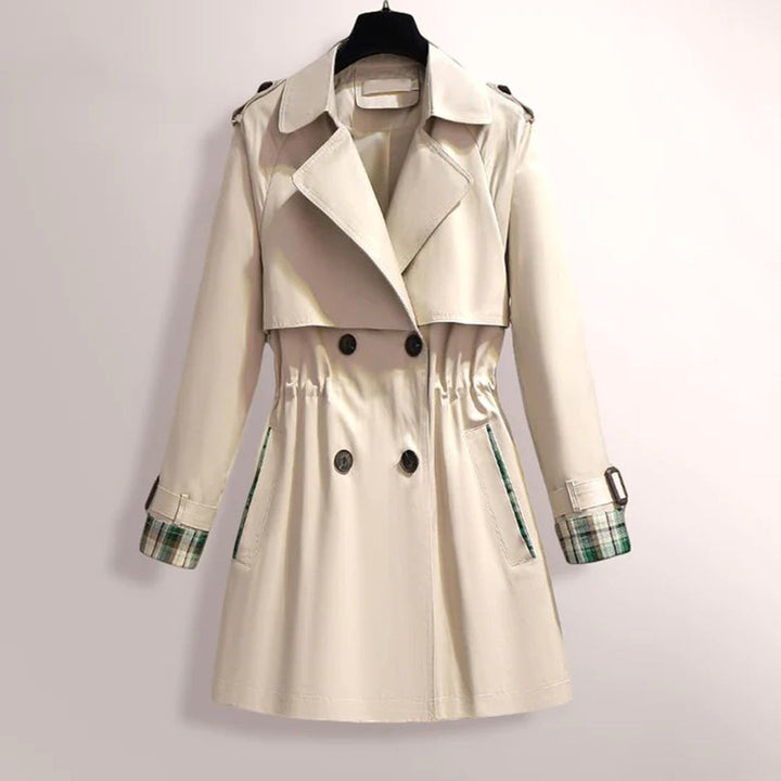 Trenchcoat - Dubbelknäppt - V-ringad - Midilång kappa - Trenchcoat för dam