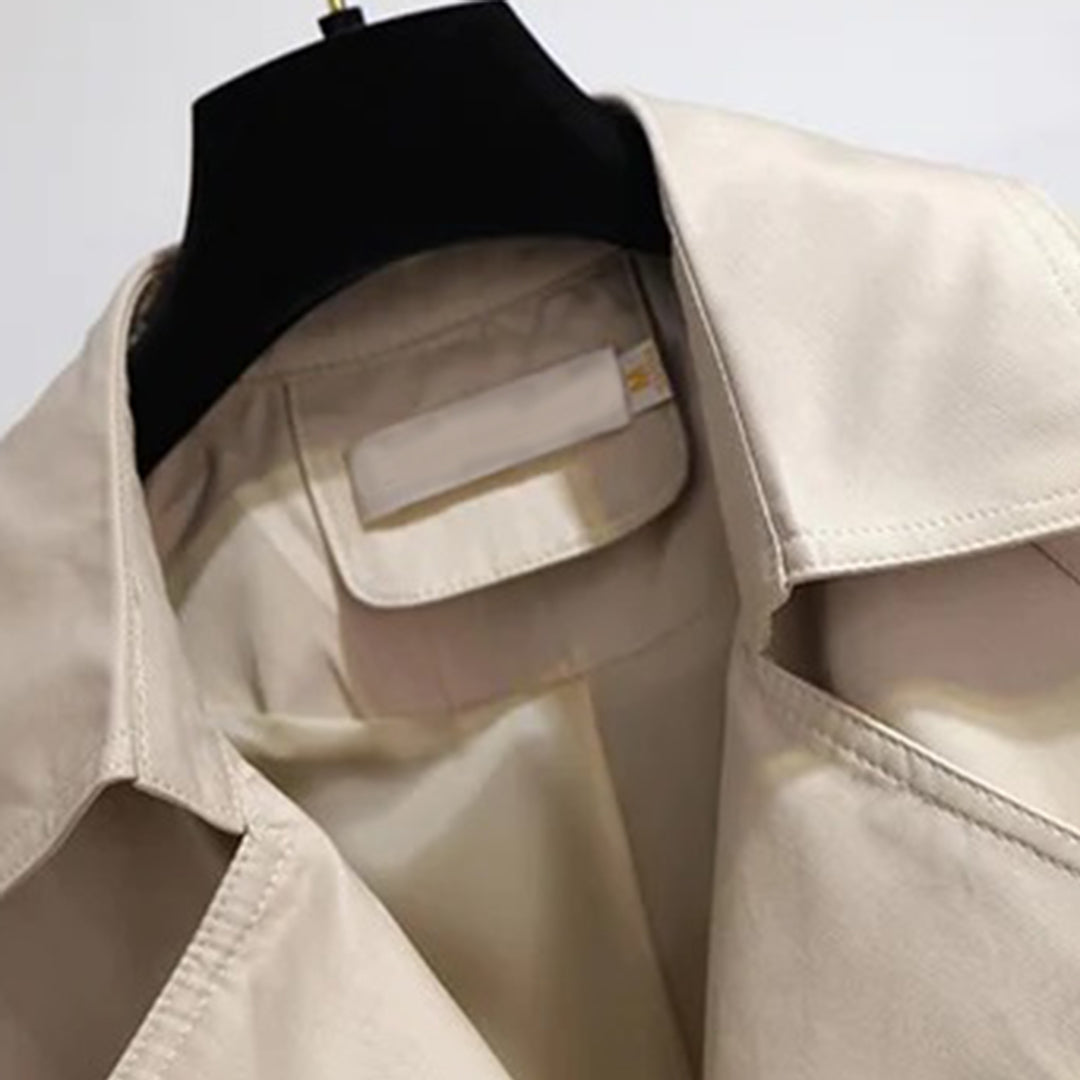 Trenchcoat - Dubbelknäppt - V-ringad - Midilång kappa - Trenchcoat för dam