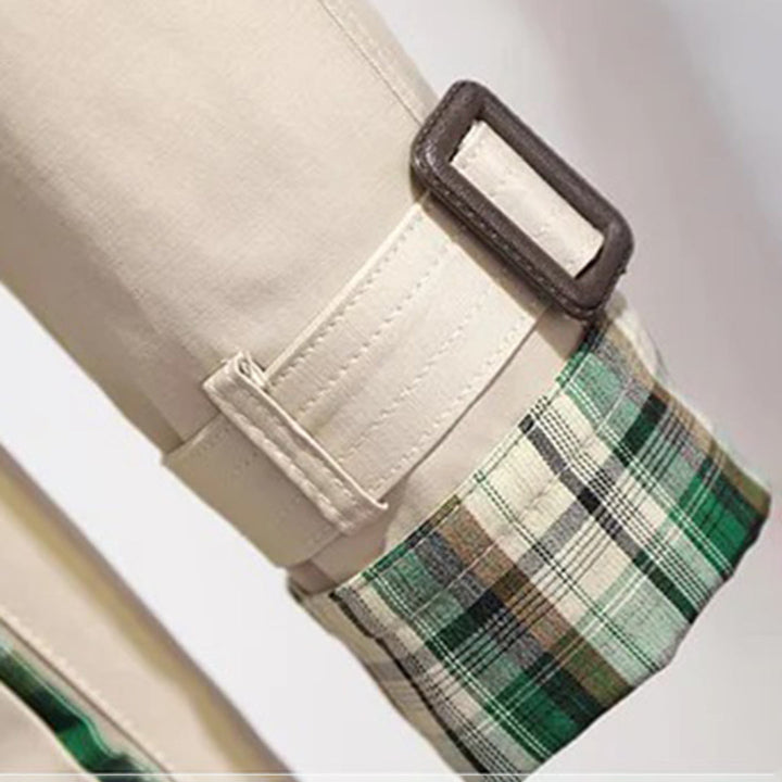 Trenchcoat - Dubbelknäppt - V-ringad - Midilång kappa - Trenchcoat för dam