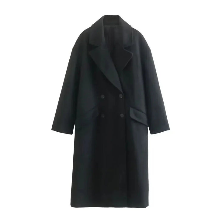 Trenchcoat i ull - Dubbelknäppt - Oversized - Lång ullrock - Vinterrockar & jackor för dam