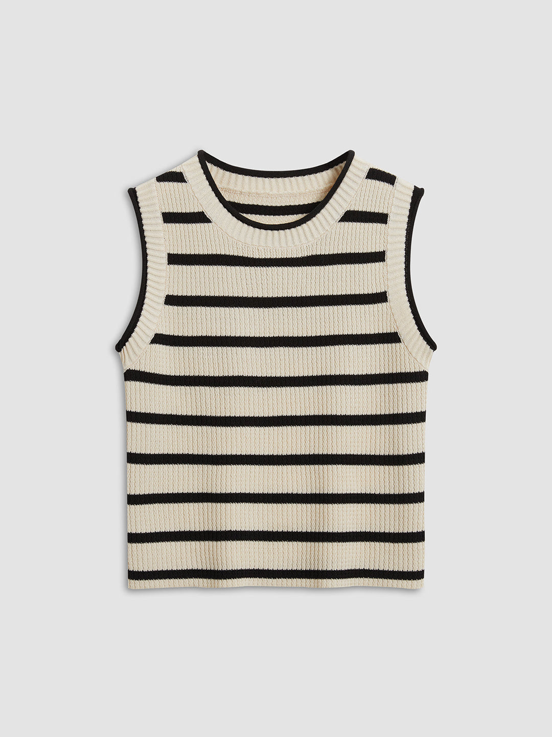 Tröja Vest - Stickad - Randig - Jumper Ärmlös - Damstickat