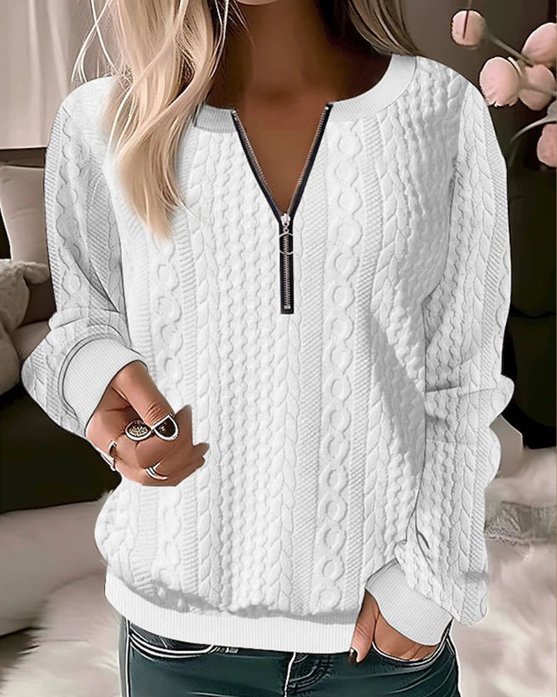 Tröja med halv dragkedja | Loose Fit | Långärmad | Pullover med halv dragkedja | Damkläder