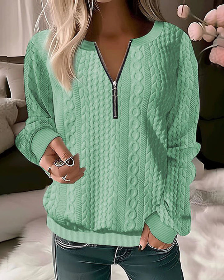 Tröja med halv dragkedja | Loose Fit | Långärmad | Pullover med halv dragkedja | Damkläder