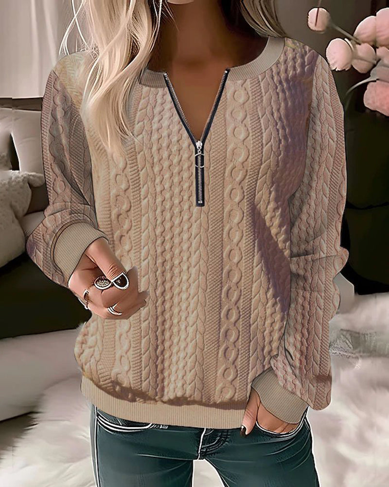 Tröja med halv dragkedja | Loose Fit | Långärmad | Pullover med halv dragkedja | Damkläder