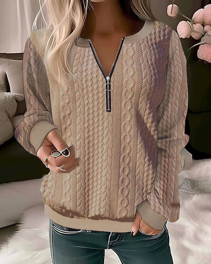 Tröja med halv dragkedja | Loose Fit | Långärmad | Pullover med halv dragkedja | Damkläder