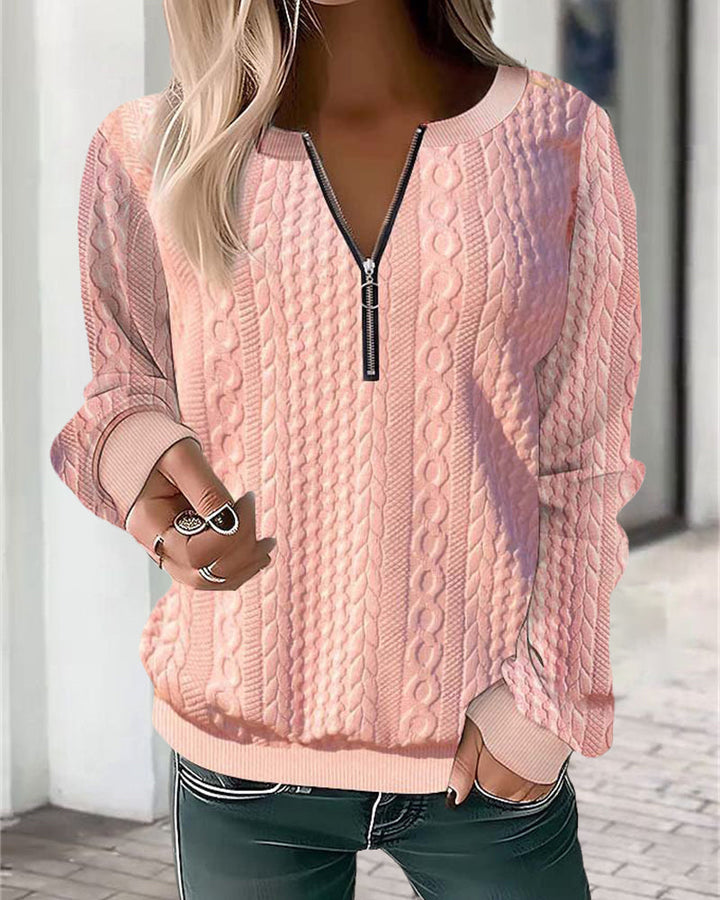 Tröja med halv dragkedja | Loose Fit | Långärmad | Pullover med halv dragkedja | Damkläder