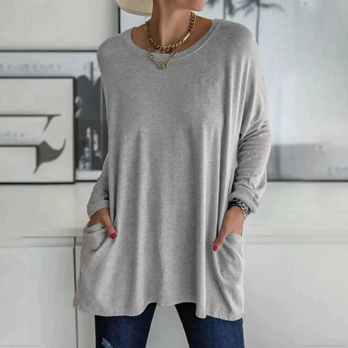 Tunikaskjorta | Loose Fit | Långärmad | Lång blus | Damkläder