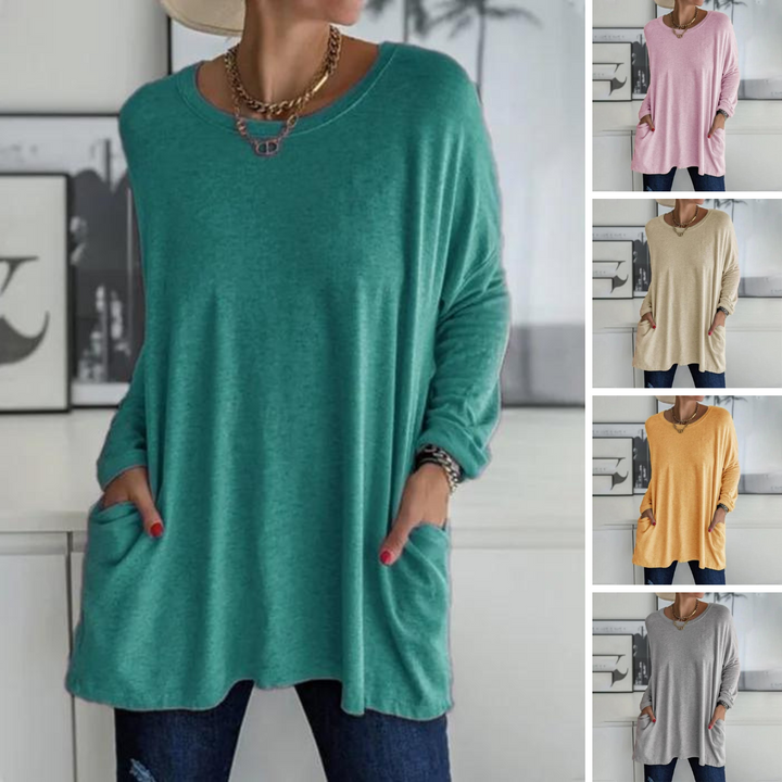 Tunikaskjorta | Loose Fit | Långärmad | Lång blus | Damkläder