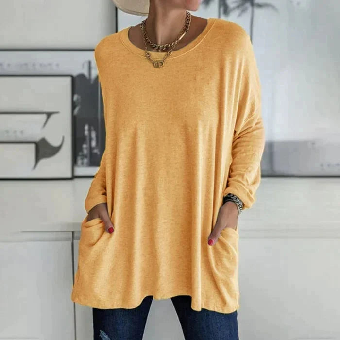 Tunikaskjorta | Loose Fit | Långärmad | Lång blus | Damkläder