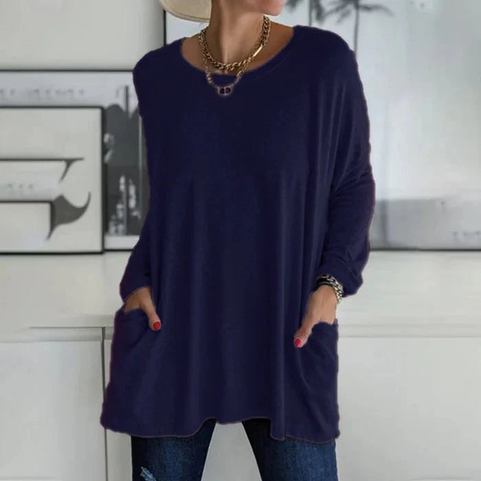 Tunikaskjorta | Loose Fit | Långärmad | Lång blus | Damkläder