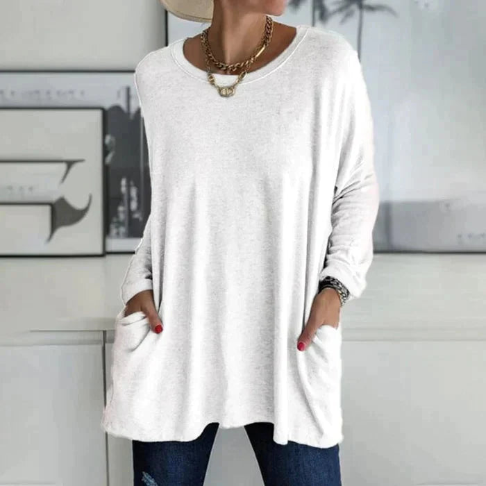 Tunikaskjorta | Loose Fit | Långärmad | Lång blus | Damkläder
