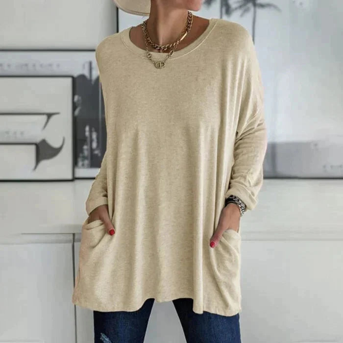 Tunikaskjorta | Loose Fit | Långärmad | Lång blus | Damkläder