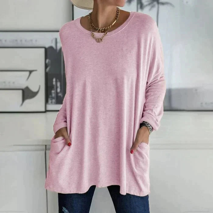 Tunikaskjorta | Loose Fit | Långärmad | Lång blus | Damkläder