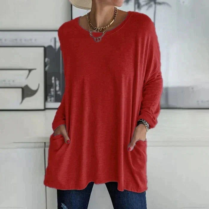 Tunikaskjorta | Loose Fit | Långärmad | Lång blus | Damkläder