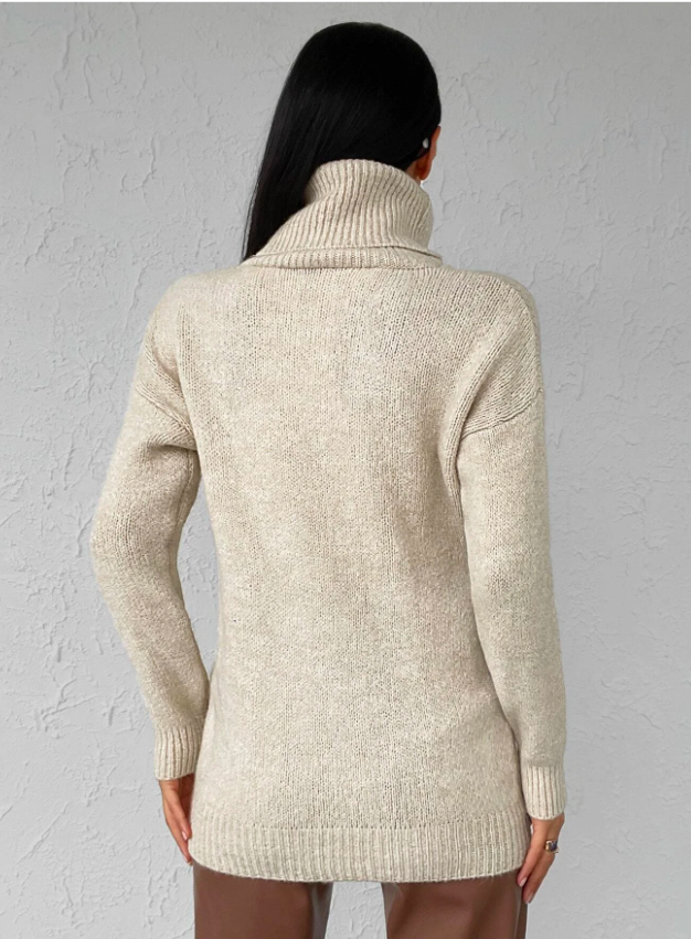 Turtleneck | Hög hals | Långärmad | Stickad tröja | Damstickat