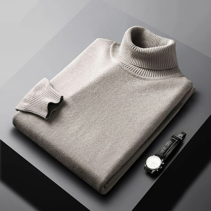 Turtleneck - Hög hals - Smal passform - Stickad tröja - Stickade herrkläder