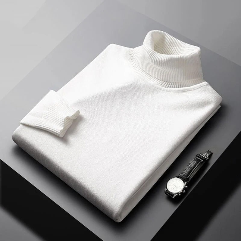 Turtleneck - Hög hals - Smal passform - Stickad tröja - Stickade herrkläder