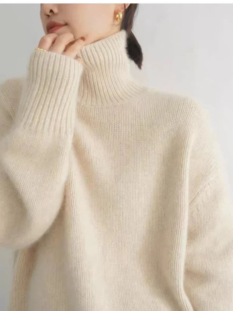 Turtleneck-tröja – Stickad – Roll Neck – Kaşmirtröja – Stickade damkläder