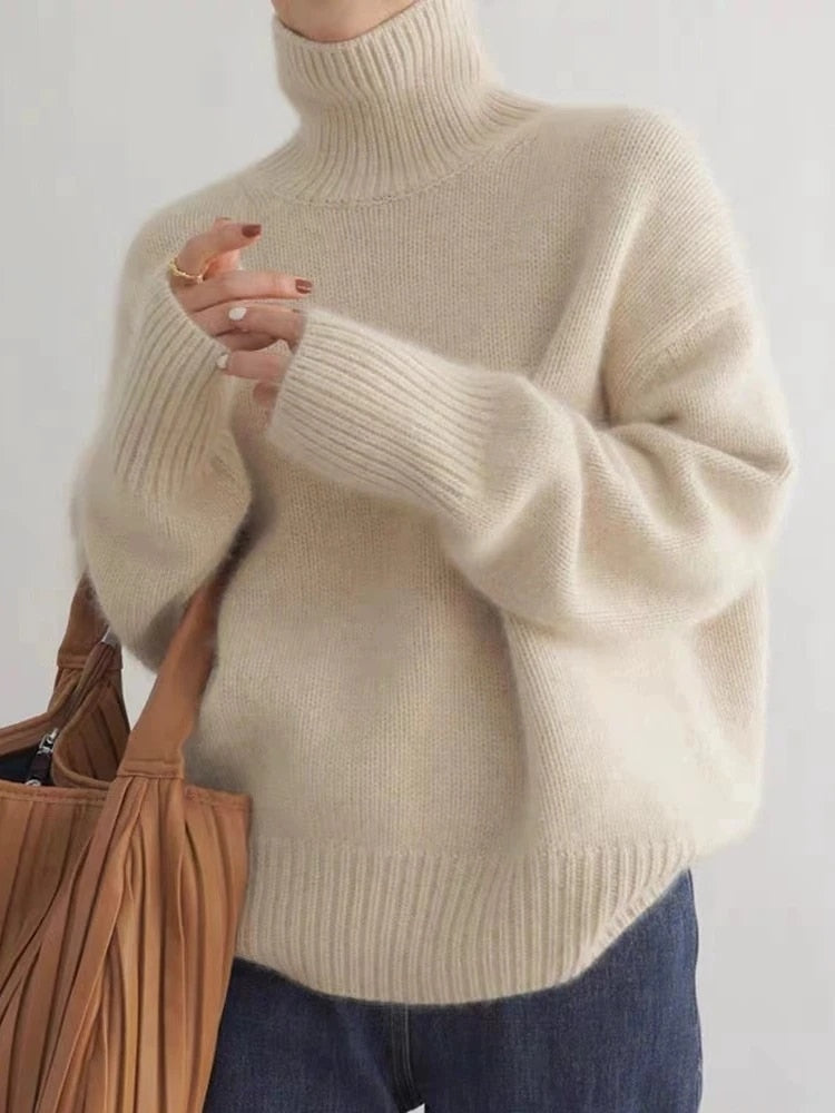Turtleneck-tröja – Stickad – Roll Neck – Kaşmirtröja – Stickade damkläder