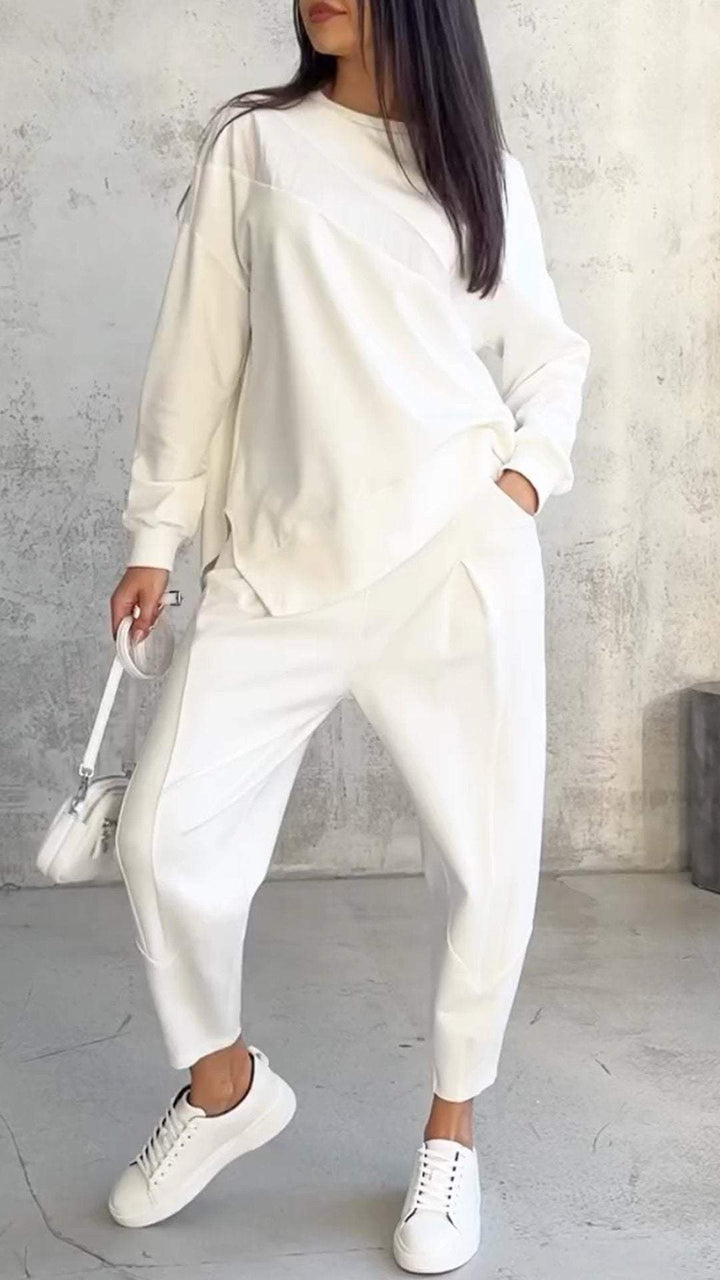 Tvådelat set - Långärmad - Överdimensionerad pullover - Co-Ord Set - Damkläder