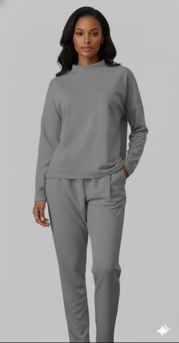 Tvådelat set - Långärmad - Överdimensionerad pullover - Co-Ord Set - Damkläder