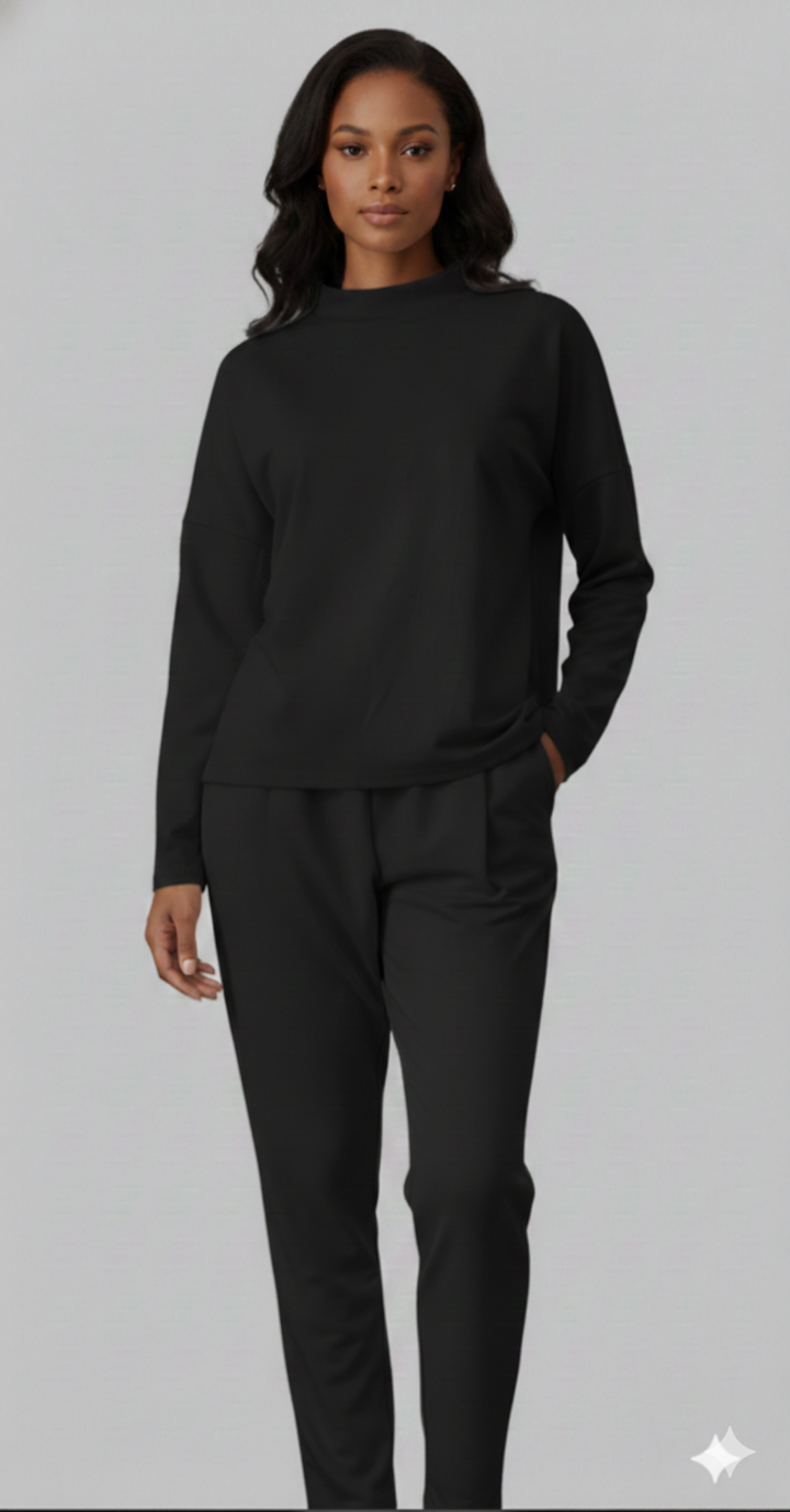Tvådelat set - Långärmad - Överdimensionerad pullover - Co-Ord Set - Damkläder