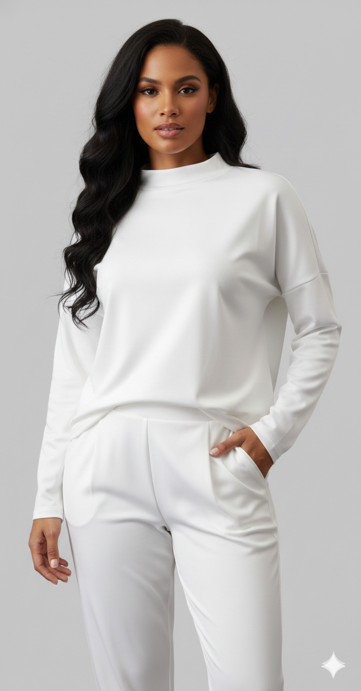 Tvådelat set - Långärmad - Överdimensionerad pullover - Co-Ord Set - Damkläder