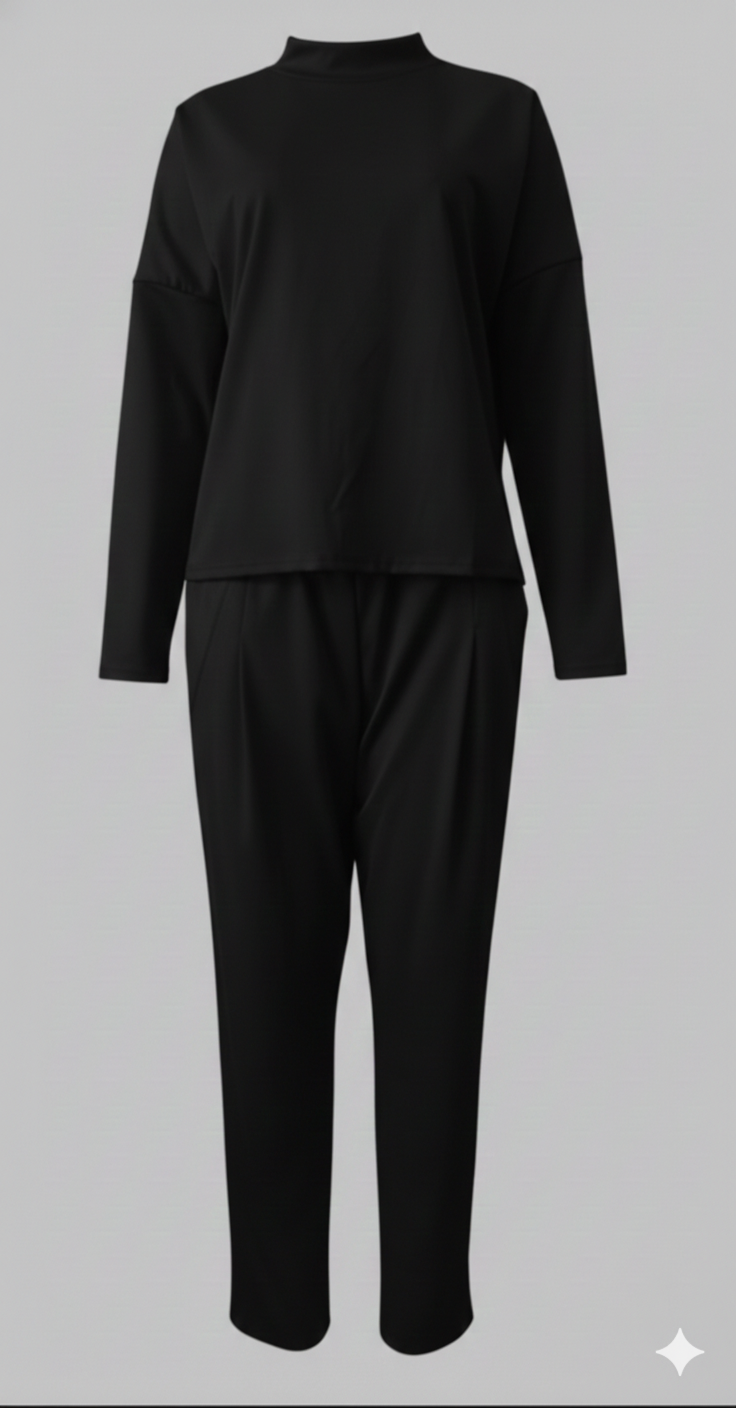 Tvådelat set - Långärmad - Överdimensionerad pullover - Co-Ord Set - Damkläder