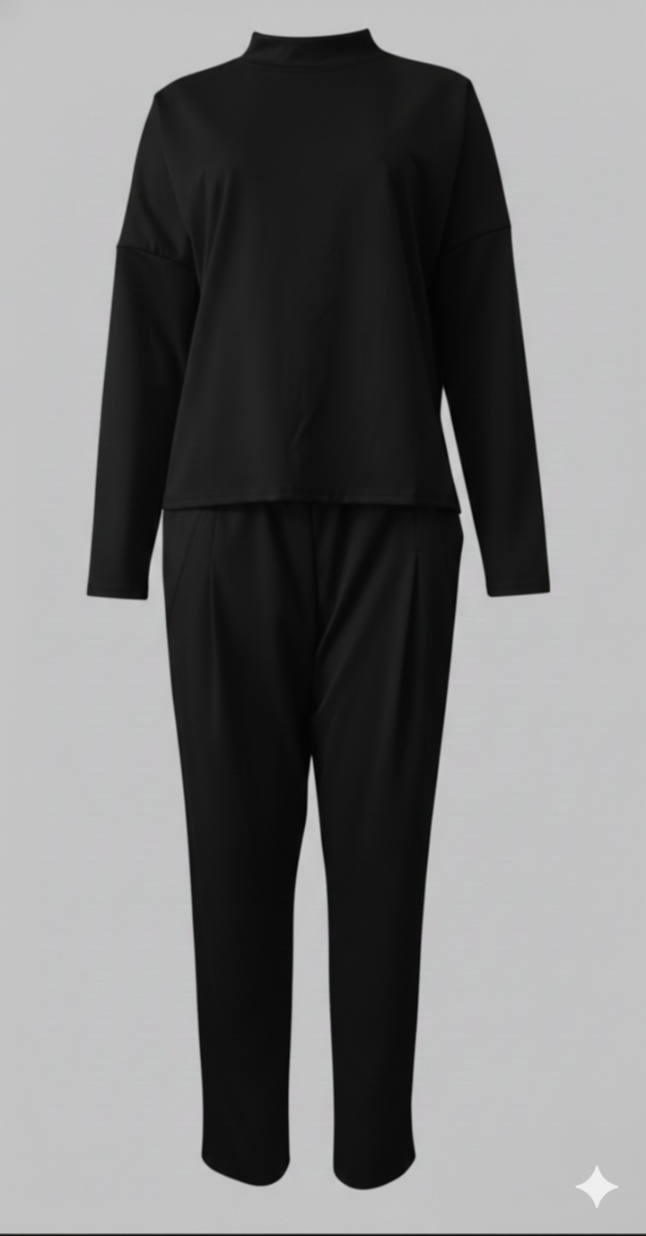 Tvådelat set - Långärmad - Överdimensionerad pullover - Co-Ord Set - Damkläder