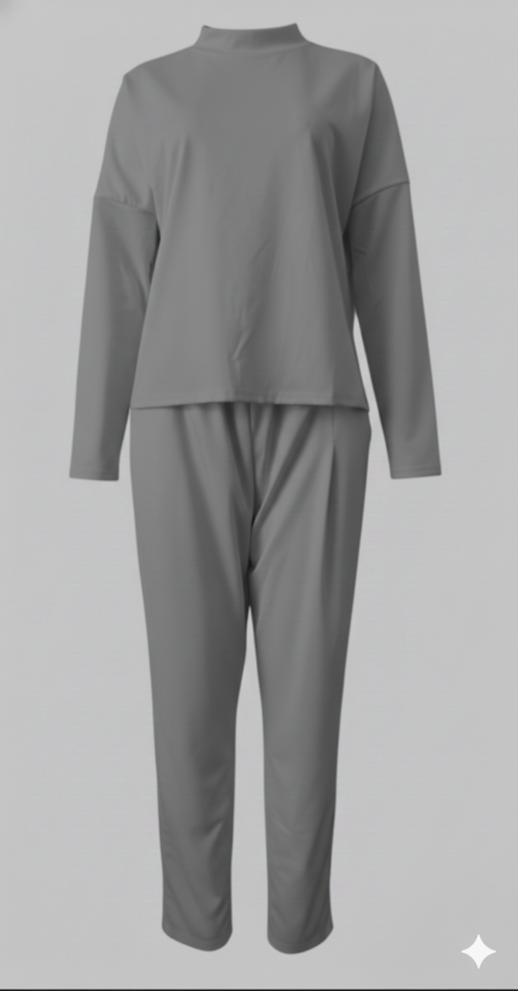Tvådelat set - Långärmad - Överdimensionerad pullover - Co-Ord Set - Damkläder